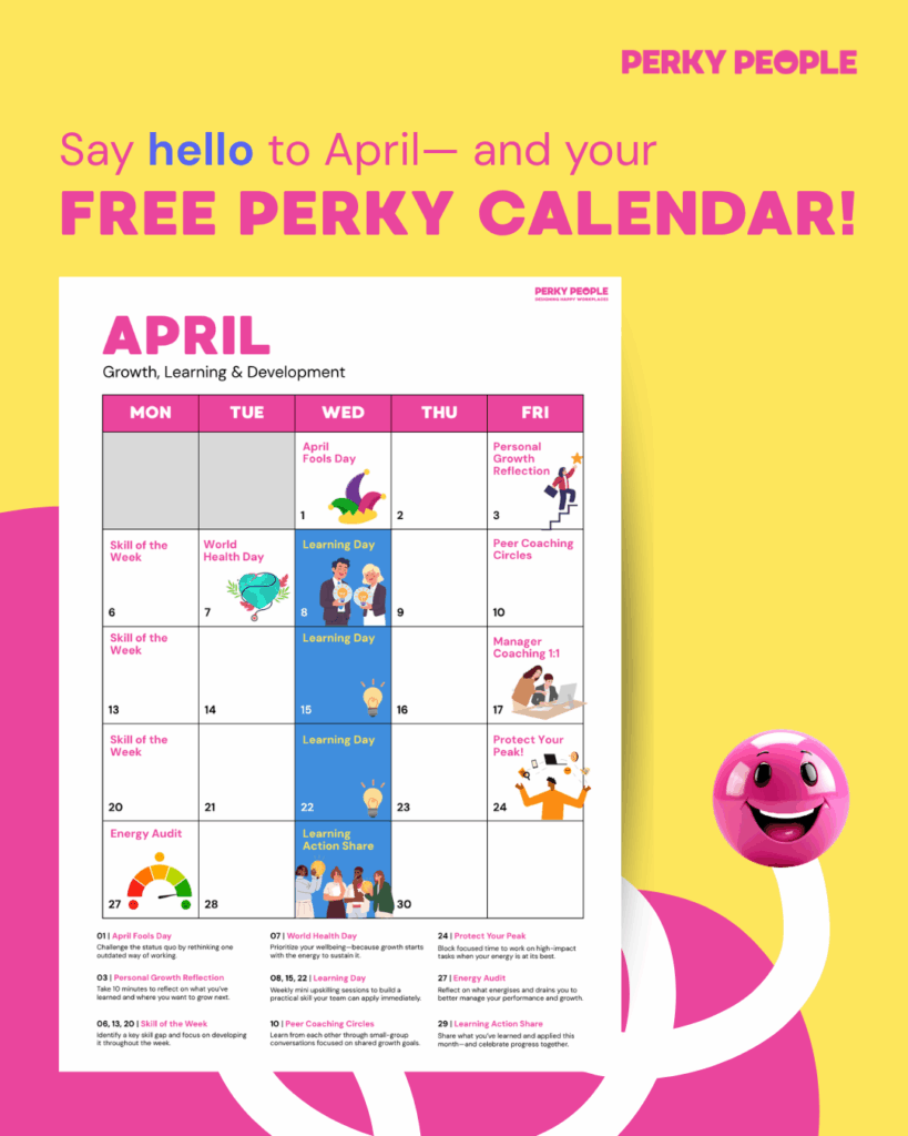 Perky People April Calendar 2026
